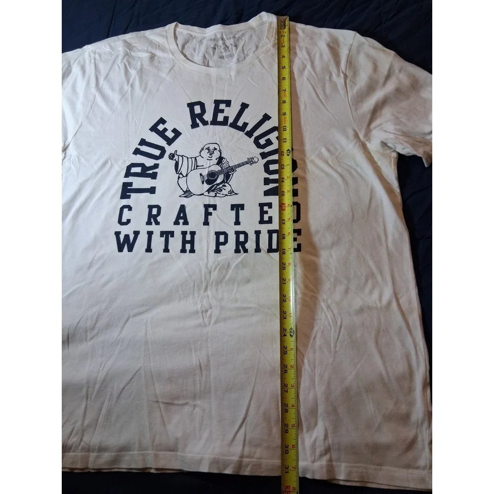 True Religion Brand Jeans Logo Tee Shirt White Spellout Men's‎ 3XL Casual